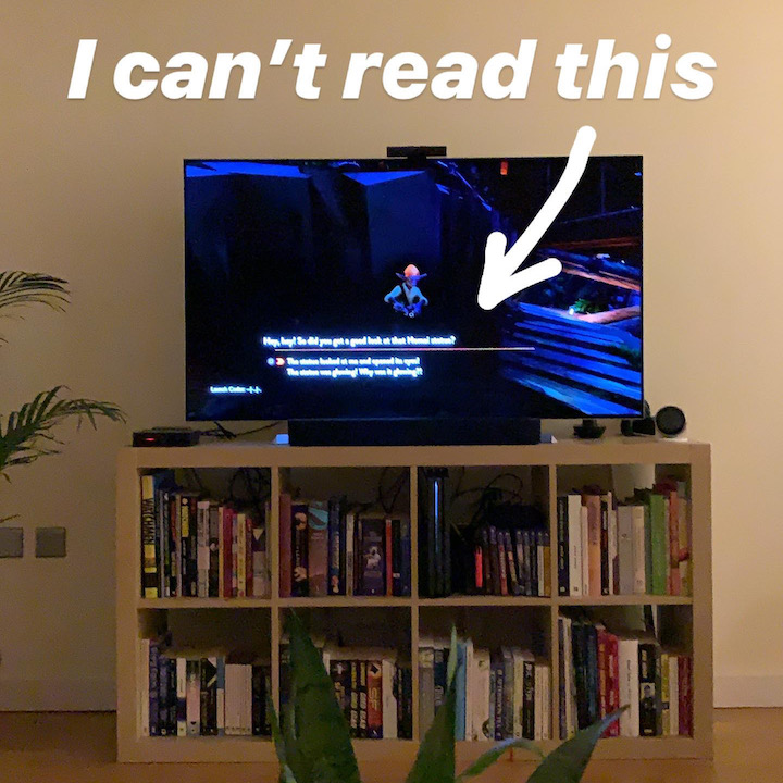 My TV showing text that’s too small to read