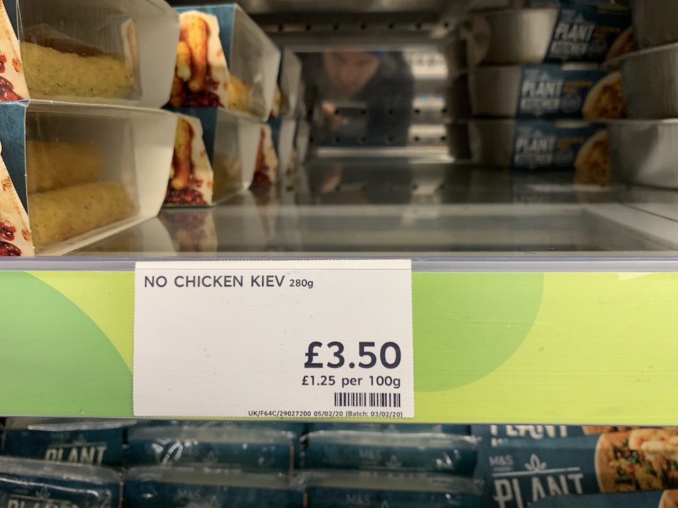An empty shelf where the no chicken kiev should be