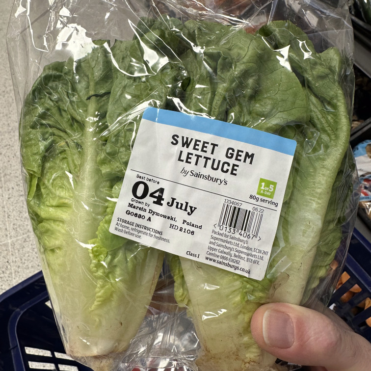 A lettuce which expires on 4 July