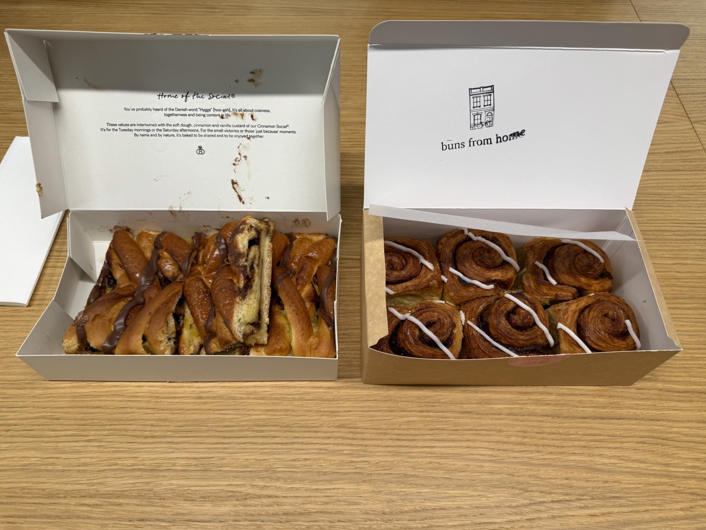 Socials and cinnamon buns