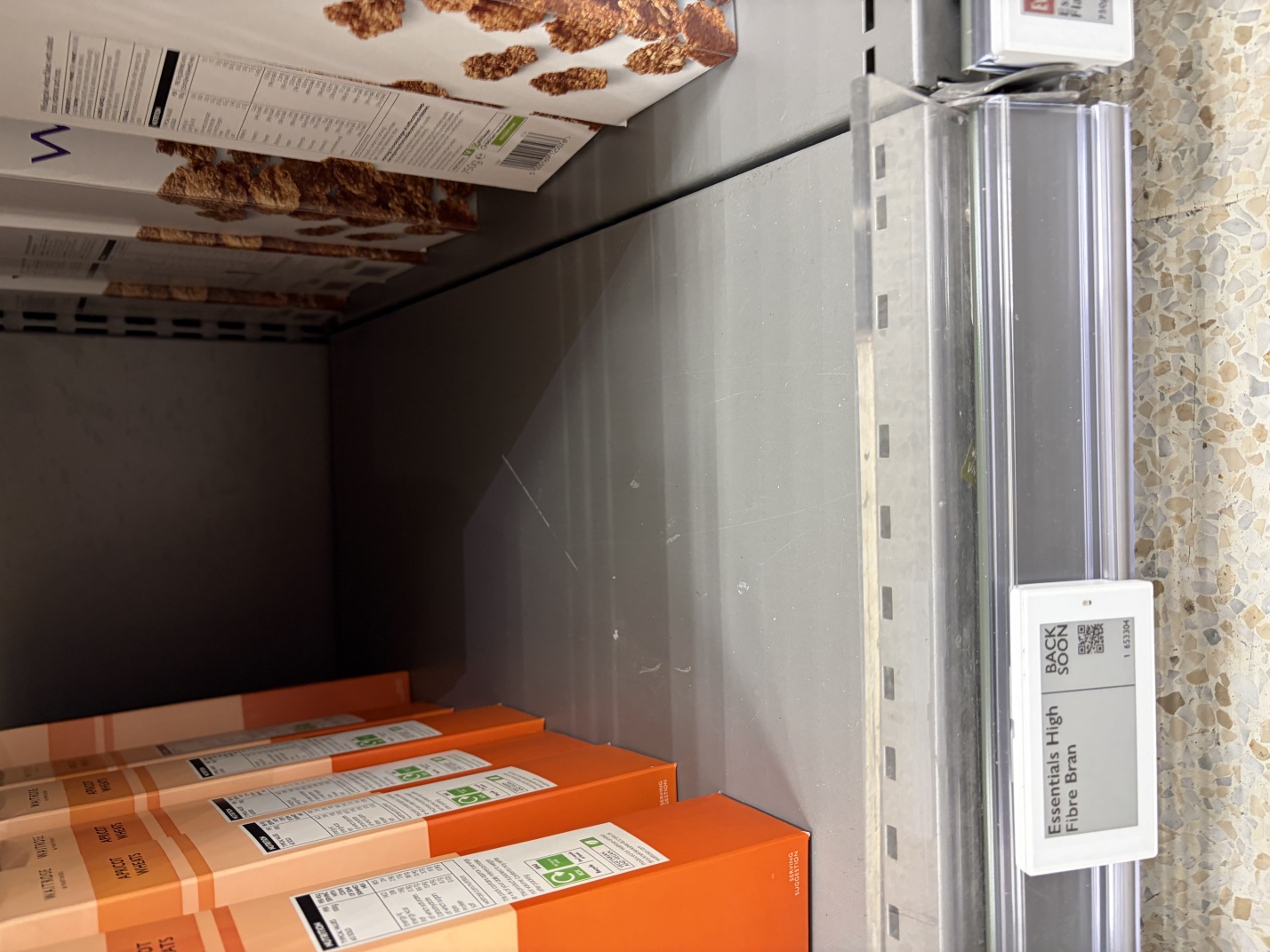 A forlorn empty shelf at Waitrose