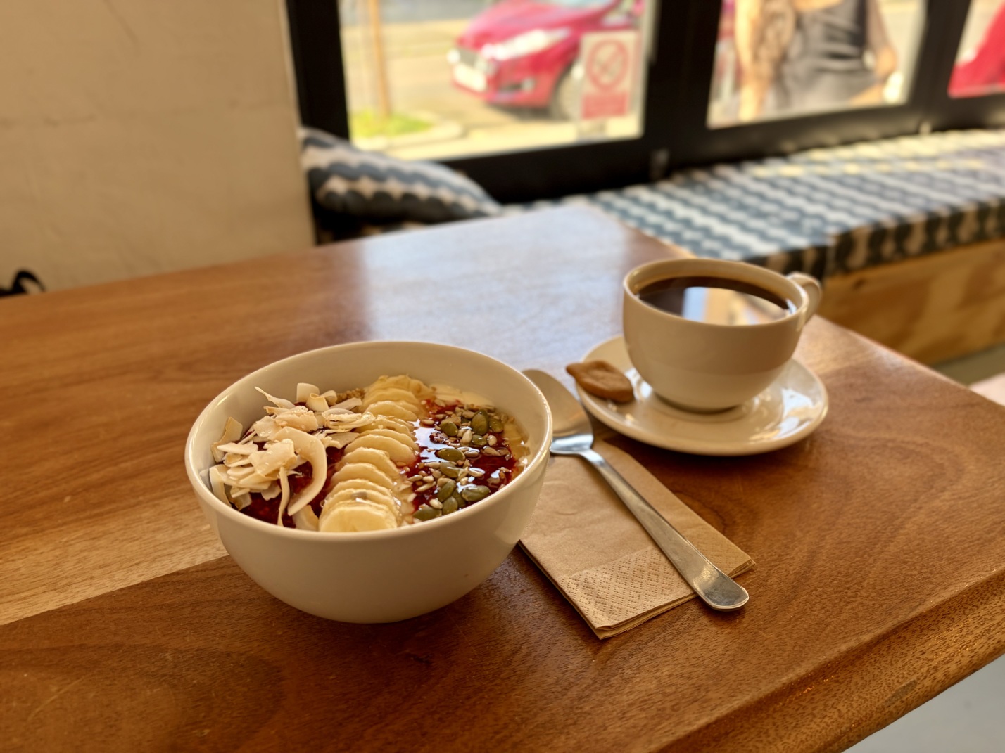 A granola bowl at Black Cat