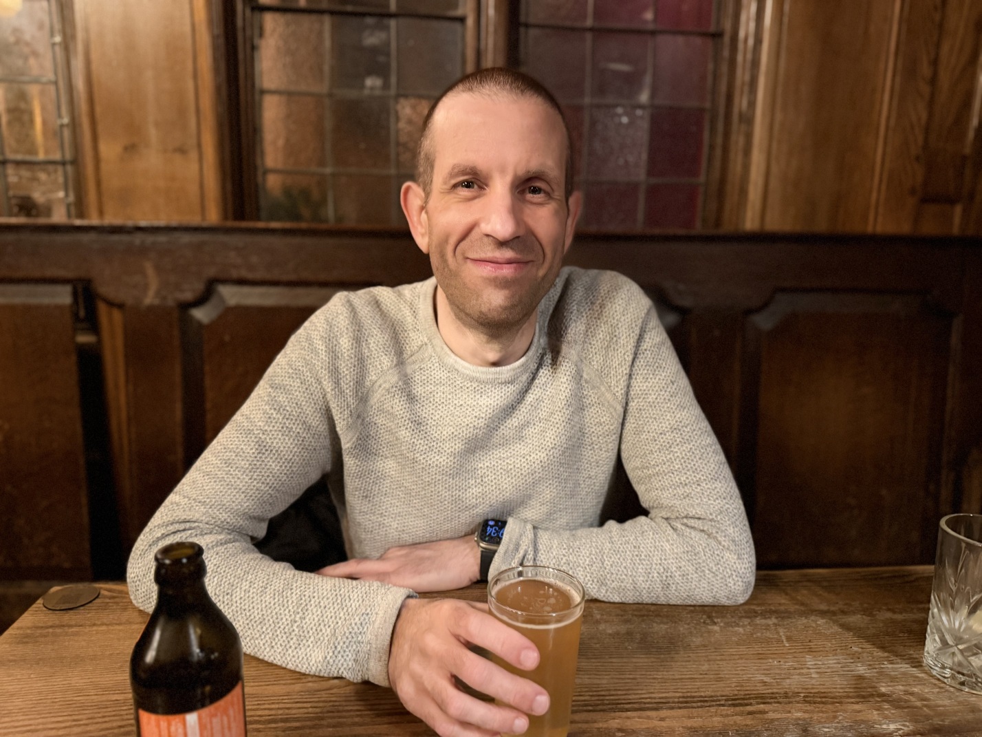 Me drinking a beer in The Eagle